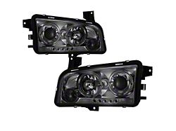 Signature Series LED Halo Projector Headlights; Chrome Housing; Smoked Lens (06-10 w/ Factory Halogen Headlights)