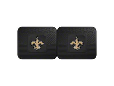Molded Rear Floor Mats with New Orleans Saints Logo (Universal; Some Adaptation May Be Required)