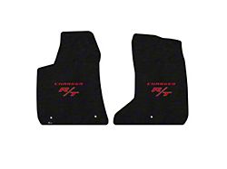 Lloyd Velourtex Front Floor Mats with Red R/T Logo; Black (11-22 AWD Charger)