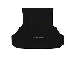 Lloyd Velourtex Trunk Mat with Silver Charger Logo; Black (13-22 Charger w/o Subwoofer)