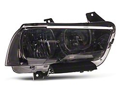 Headlights with Clear Corners; Chrome Housing; Smoked Lens (11-14 Charger w/ Factory Halogen Headlights)