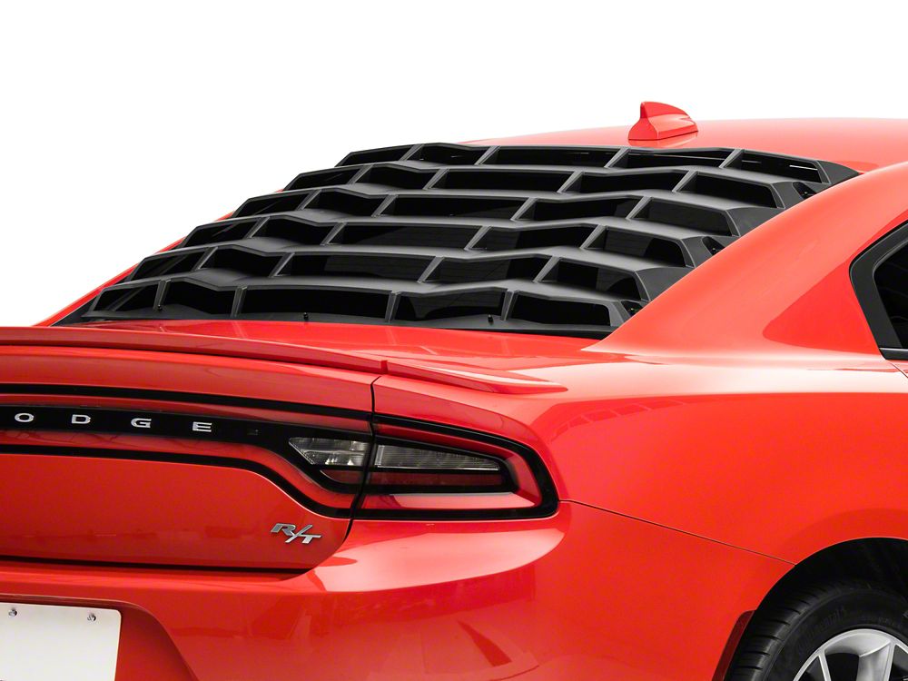 MP Concepts Rear Window Louvers Matte Black 11 23 Charger