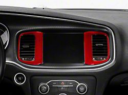 SpeedForm Center Air Conditioning Vent Trim; Red Carbon (15-22 Charger)