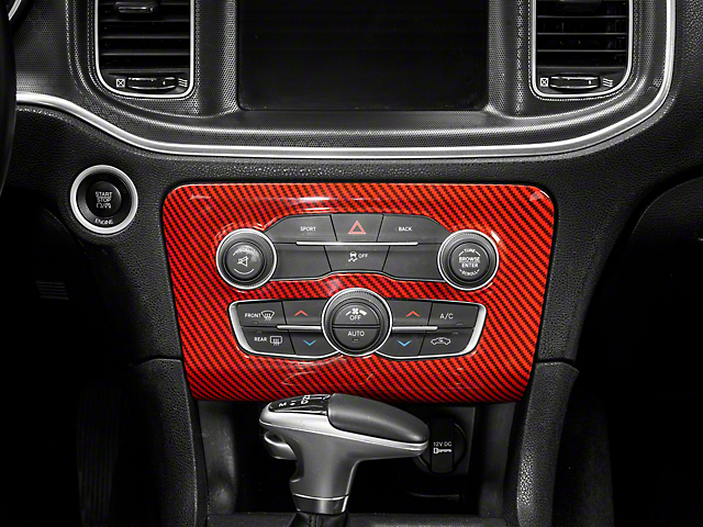 SpeedForm HVAC Panel Overlay; Red Carbon (15-22 Charger)