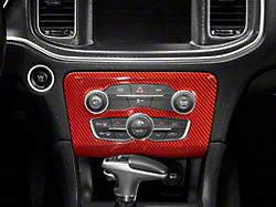 Alterum HVAC Panel Overlay; Red Carbon (15-22 Charger)