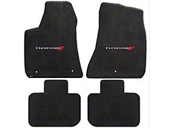 Lloyd Ultimat Front and Rear Floor Mats with Dodge Logo; Black (11-22 Charger, Excluding AWD)
