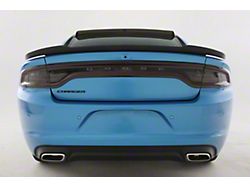 Tail Light Covers with Rear Blackout Panel; Carbon Fiber Look (15-22 Charger)