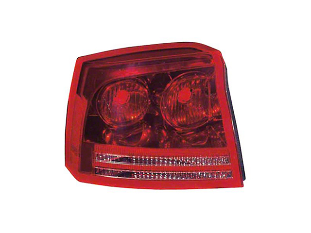 CAPA Replacement Tail Light; Chrome Housing; Red/Clear Lens; Driver Side (06-08 Charger)