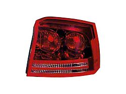 Tail Light; Chrome Housing; Red/Clear Lens; Passenger Side; Replacement Part (06-08 Charger)
