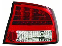 LED Tail Lights; Chrome Housing; Ruby Red Lens (06-08 Charger)