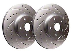 SP Performance Cross-Drilled and Slotted Rotors with Silver Zinc Plating; Rear Pair (06-17 5.7L HEMI, 3.5L RWD & 3.6L RWD Charger w/ 13.70-Inch Vented Rear Rotors; 15-23 Charger Pursuit)