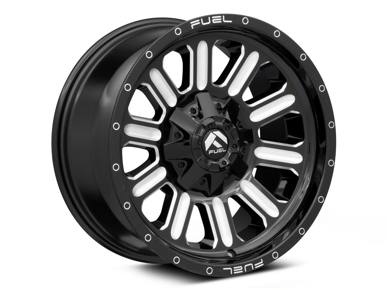Fuel Wheels Hardline Gloss Black Milled 6-Lug Wheel; 18x9; 20mm Offset (16-23 Titan XD)