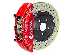Brembo GT Series 6-Piston Front Big Brake Kit with 15-Inch 2-Piece Cross Drilled Rotors; Red Calipers (19-22 Sierra 1500)