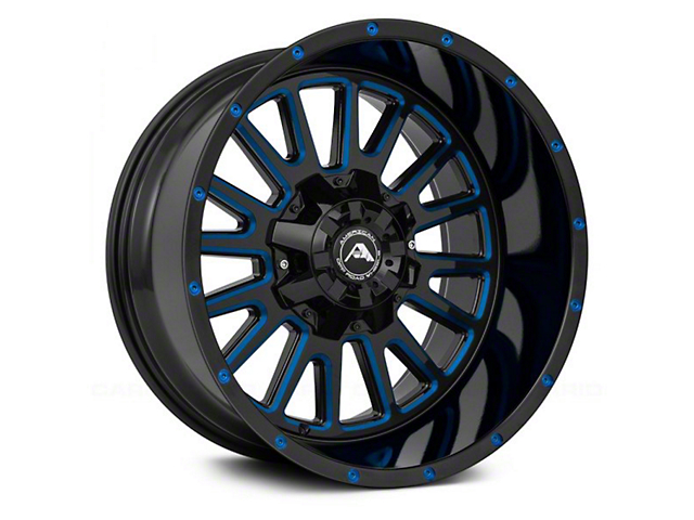 American Off-Road Wheels A105 Gloss Black Milled with Blue Tint 6-Lug Wheel; 20x10; -24mm Offset (16-23 Titan XD)