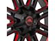 American Off-Road Wheels A106 Gloss Black Milled with Red Tint 6-Lug Wheel; 20x14; -76mm Offset (17-24 Titan)