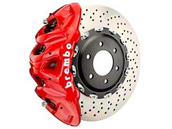 Brembo GT Series 8-Piston Front Big Brake Kit with 16.20-Inch 2-Piece Cross Drilled Rotors; Red Calipers (19-22 Sierra 1500)