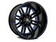 American Off-Road Wheels A106 Gloss Black Milled with Blue Tint 6-Lug Wheel; 20x12; -44mm Offset (16-23 Tacoma)