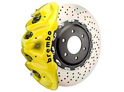 Brembo GT Series 8-Piston Front Big Brake Kit with 16.20-Inch 2-Piece Cross Drilled Rotors; Yellow Calipers (19-22 Sierra 1500)