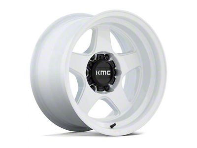 KMC Lobo Gloss White 6-Lug Wheel; 17x8.5; -10mm Offset (2024 Tacoma)