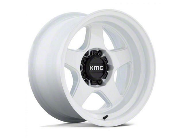 KMC Lobo Gloss White 6-Lug Wheel; 17x8.5; -10mm Offset (05-15 Tacoma)