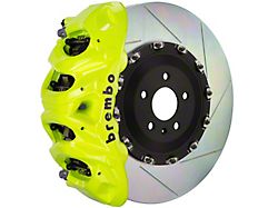 Brembo GT Series 8-Piston Front Big Brake Kit with 16.20-Inch 2-Piece Type 1 Slotted Rotors; Fluorescent Yellow Calipers (19-22 Silverado 1500)