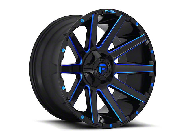 Fuel Wheels Contra Gloss Black with Blue Tint Clear 6-Lug Wheel; 20x9; 1mm Offset (21-23 Tahoe)