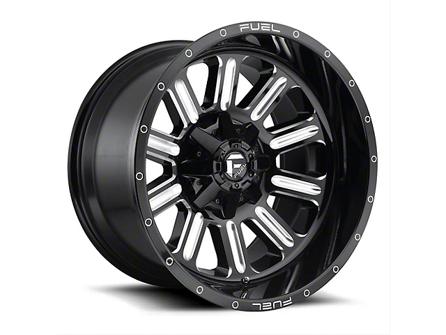 Fuel Wheels Hardline Gloss Black Milled 6-Lug Wheel; 20x12; -44mm Offset (16-23 Titan XD)