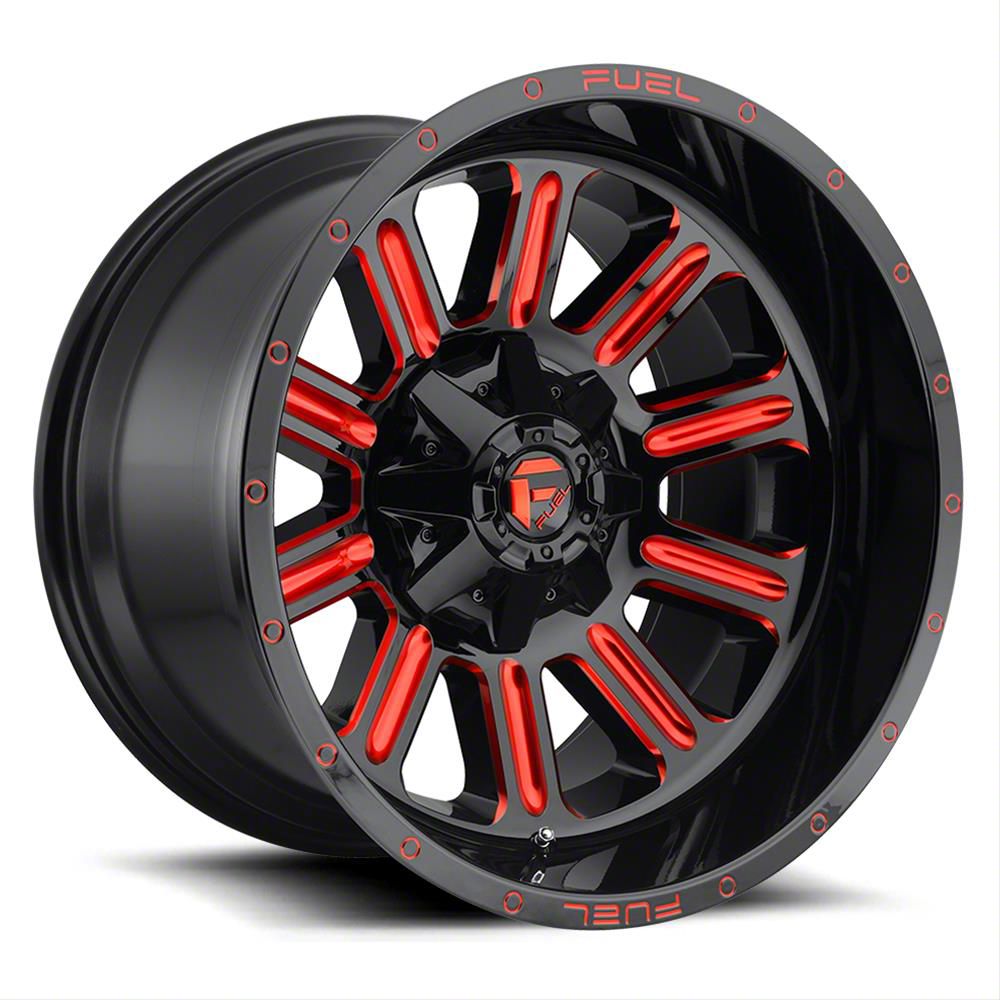 Fuel Wheels Hardline Gloss Black with Red Tint Clear 6-Lug Wheel; 20x9; 1mm Offset (16-23 Titan XD)