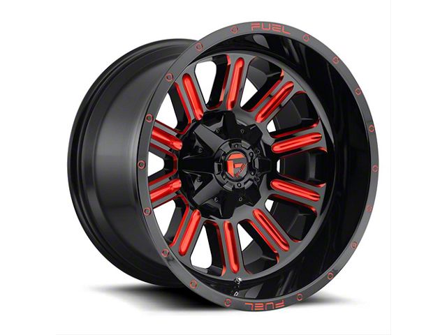 Fuel Wheels Hardline Gloss Black with Red Tint Clear 6-Lug Wheel; 20x9; 1mm Offset (05-15 Tacoma)