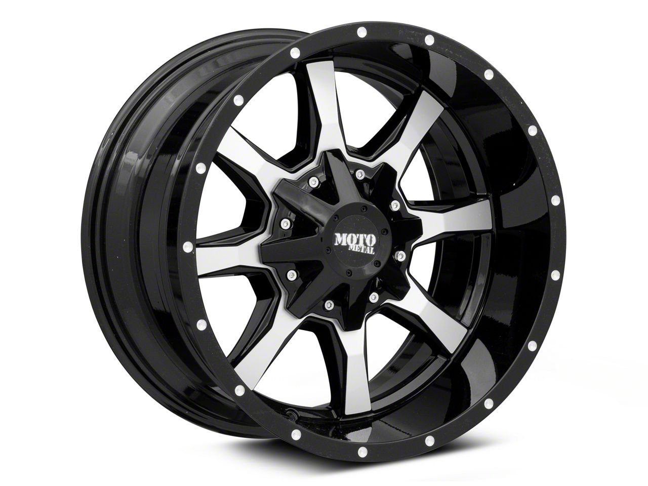 Moto Metal MO970 Gloss Black Machined 6-Lug Wheel; 18x10; -24mm Offset (16-23 Titan XD)