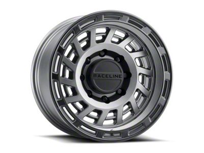 Raceline Halo Gunmetal with Black Ring 6-Lug Wheel; 18x9; -12mm Offset (22-24 Tundra)
