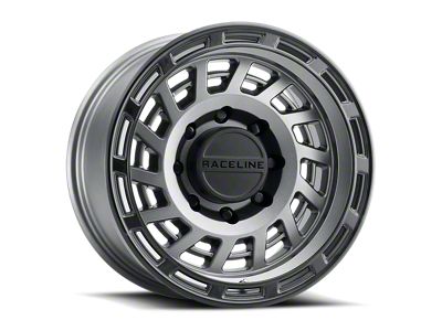 Raceline Halo Gunmetal with Black Ring 6-Lug Wheel; 18x9; 18mm Offset (05-15 Tacoma)