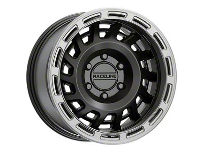 Raceline Halo Satin Black with Silver Ring 6-Lug Wheel; 18x9; -12mm Offset (21-24 Bronco, Excluding Raptor)