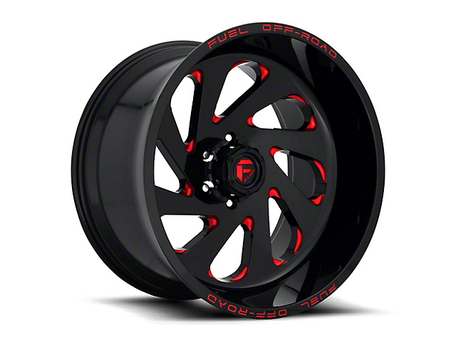 Fuel Wheels Vortex Gloss Black with Red Tint Clear 6-Lug Wheel; 20x12; -45mm Offset (15-20 Yukon)