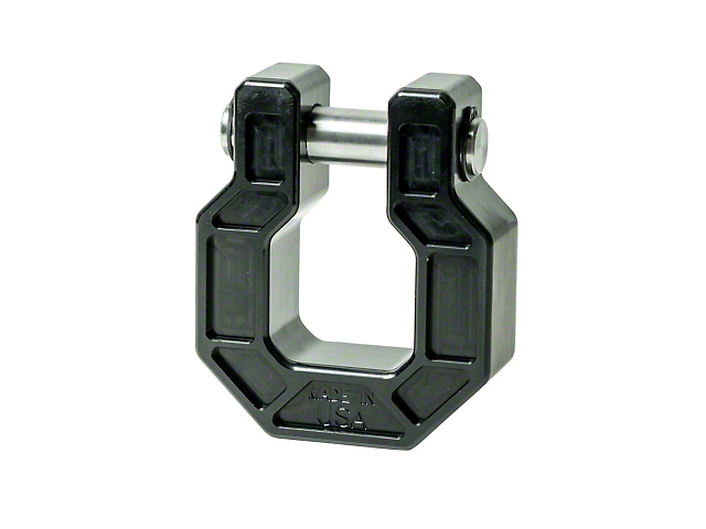 Royal Hooks Aluminum D-Ring Shackle; Black
