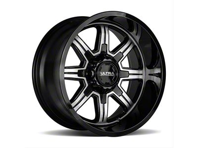Ultra Wheels Menace Gloss Black with Diamond Cut Accents 6-Lug Wheel; 18x9; 12mm Offset (05-15 Tacoma)