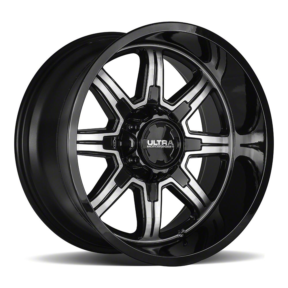 Ultra Wheels Menace Gloss Black with Diamond Cut Accents 6-Lug Wheel; 20x9; 18mm Offset (16-23 Titan XD)