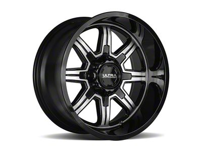Ultra Wheels Menace Gloss Black with Diamond Cut Accents 6-Lug Wheel; 20x9; 18mm Offset (22-24 Bronco Raptor)