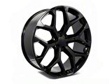 Snowflake Style Gloss Black 6-Lug Wheel; 22x9; 24mm Offset (19-26 Silverado 1500)
