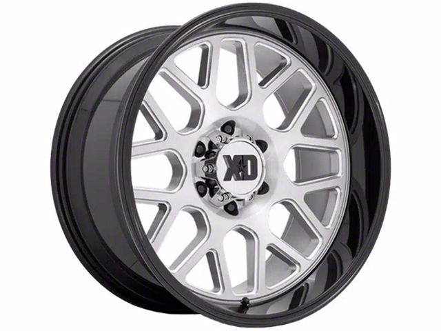 XD Grenade 2 Brushed Milled with Gloss Black Lip 6-Lug Wheel; 20x9; 0mm Offset (22-24 Tundra)