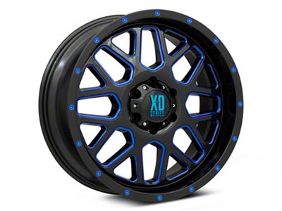 XD Grenade Satin Black Milled with Blue Clear Coat 6-Lug Wheel; 20x9; 0mm Offset (22-23 Tundra)