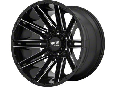 Moto Metal Kraken Gloss Black Milled 6-Lug Wheel; 20x12; -44mm Offset (17-24 Titan)