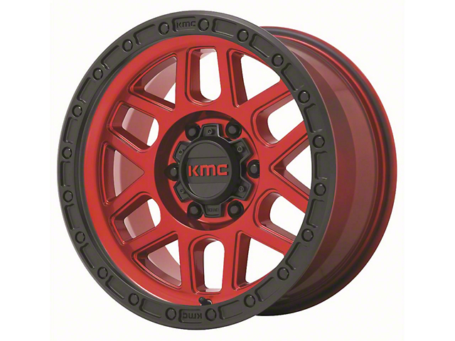 KMC Mesa Candy Red with Black Lip 6-Lug Wheel; 20x9; 18mm Offset (16-23 Titan XD)