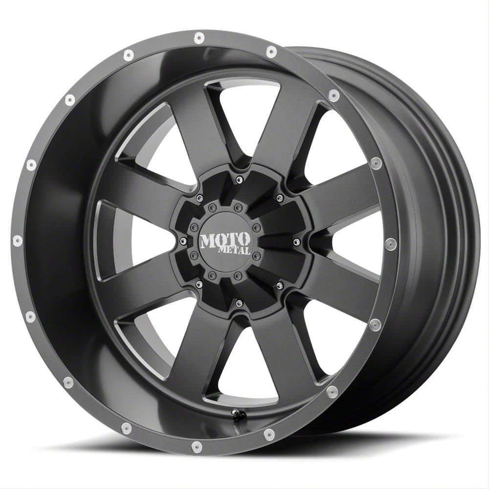 Moto Metal MO962 Satin Gray Milled 6-Lug Wheel; 20x10; -24mm Offset (16-23 Titan XD)
