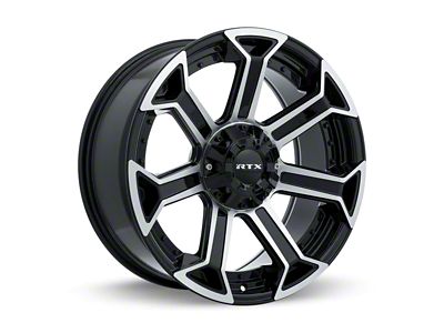 RTX Offroad Wheels Peak Gloss Black Machined 6-Lug Wheel; 18x9; 0mm Offset (16-24 Titan XD)
