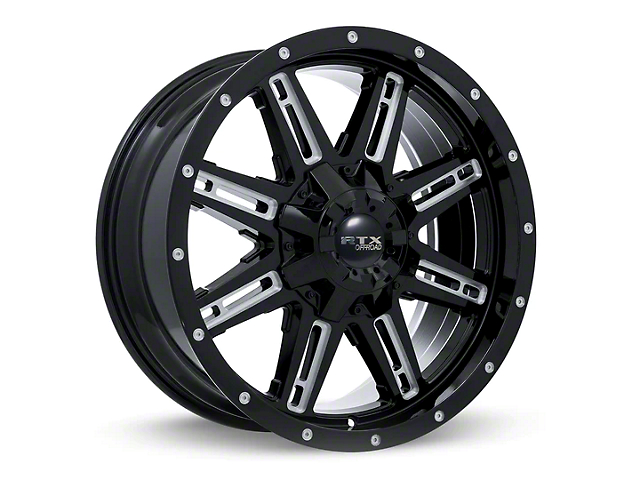 RTX Offroad Wheels Ravine Black Milled 6-Lug Wheel; 18x9; 10mm Offset (22-23 Tundra)