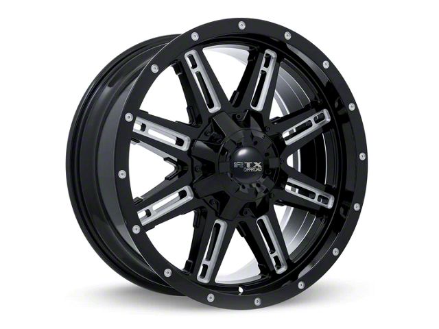 RTX Offroad Wheels Ravine Black Milled 6-Lug Wheel; 18x9; 10mm Offset (22-24 Tundra)