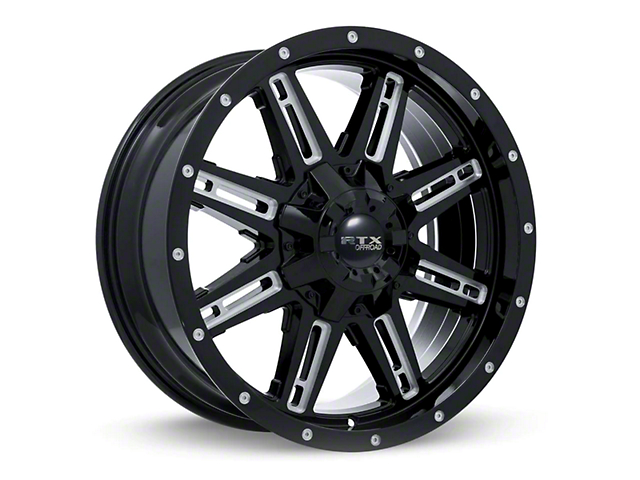 RTX Offroad Wheels Ravine Black Milled 6-Lug Wheel; 20x9; 10mm Offset (17-23 Titan)