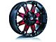 RTX Offroad Wheels Spine Black with Milled Red Spokes 6-Lug Wheel; 18x9; 10mm Offset (21-24 Bronco, Excluding Raptor)