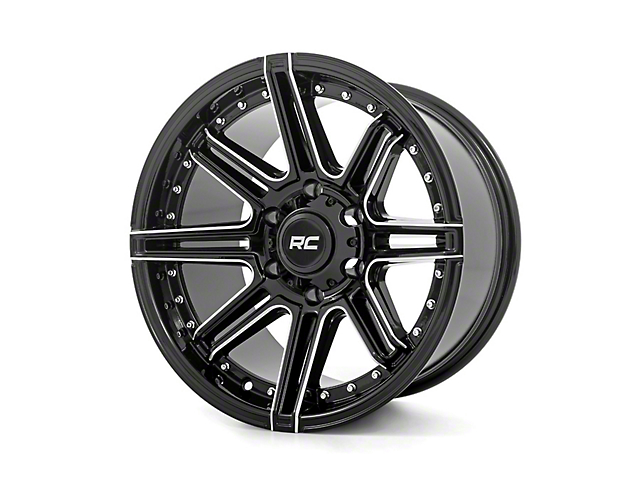 Rough Country One-Piece Series 88 Gloss Black Milled 6-Lug Wheel; 22x10; -25mm Offset (21-23 Tahoe)